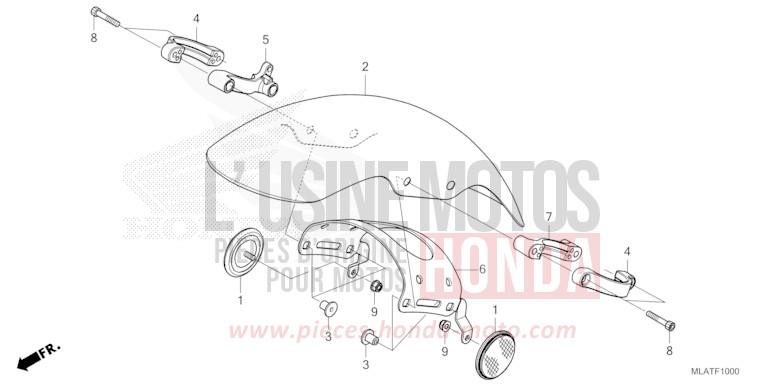 AILE AVANT de CMX 1100 "Rebel" MAT BALLISTIC BLACK METALLIC (NHA86) de 2026